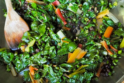 rainbow chard, scapes, & currants