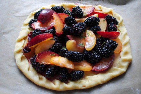 Blackberry crostata ready for oven