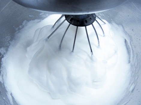 Whipping Egg Whites for Chocolate Log