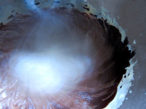 Chocolate Log-Mixing Batter Lee and Lou Cook