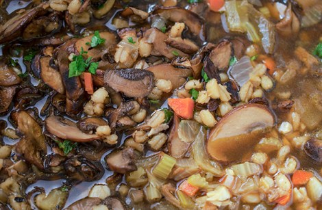 Mushroom Barley Soup - Lee and Lou Cook
