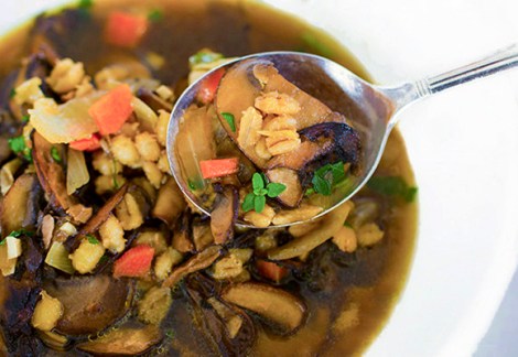 Mushroom Barley Soup - Lee and Lou Cook