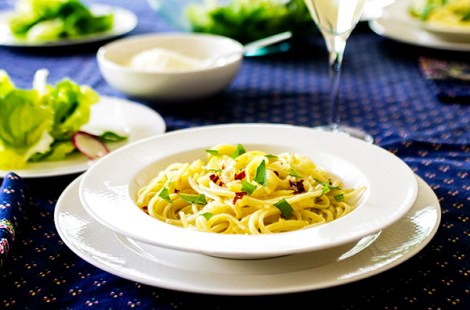 Linguine with Preserved Lemon and Red Chili Peppers