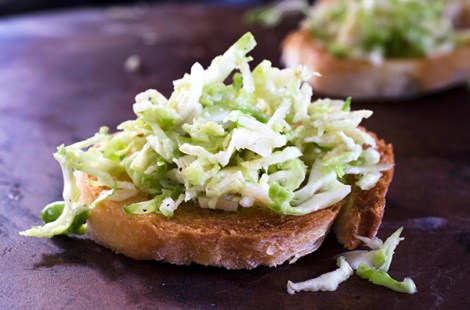 Crostini with Brussels Sprouts