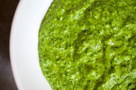 Linguine with Arugula-Basil Pesto