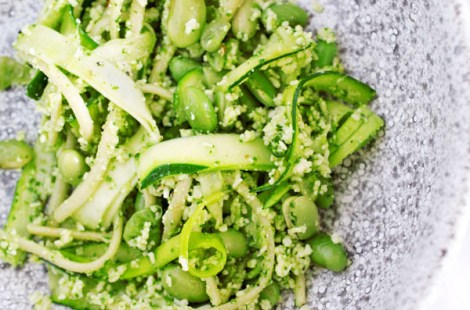 Linguine with Arugula-Basil Pesto