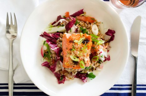 Grilled Salmon Grain Bowl
