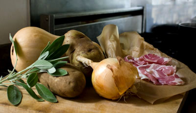 Gnocchi with Butternut Squash, Pancetta and Sage