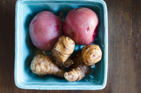 Focaccia Sunchokes, Potatoes, Onion