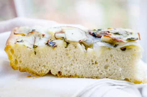 Focaccia Sunchokes, Potatoes, Onion