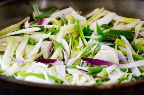Potato Gratin withi Fennel and Spring Onions