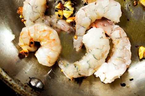 Saffron Pasta with Shrimp