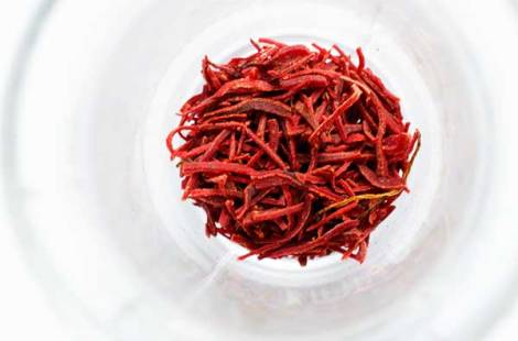 Saffron Pasta with Shrimp